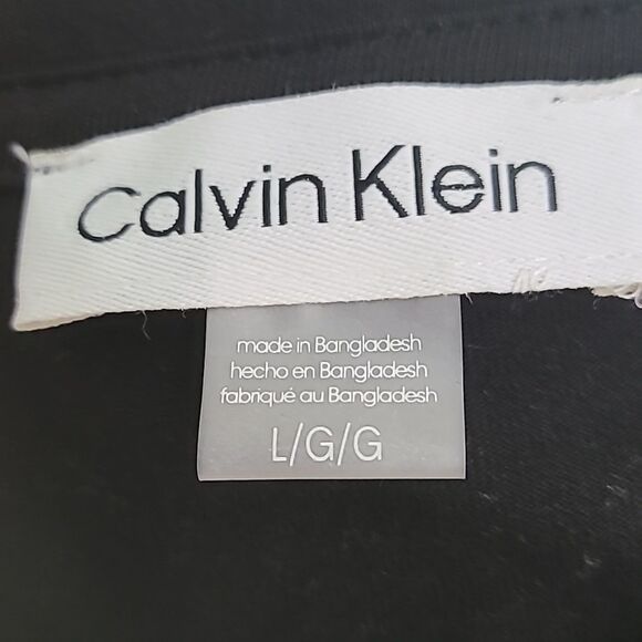 Calvin Klein Black T-Shirt Dress Leopard CK Logo on the Front, Size Large, NWT - Picture 8 of 11